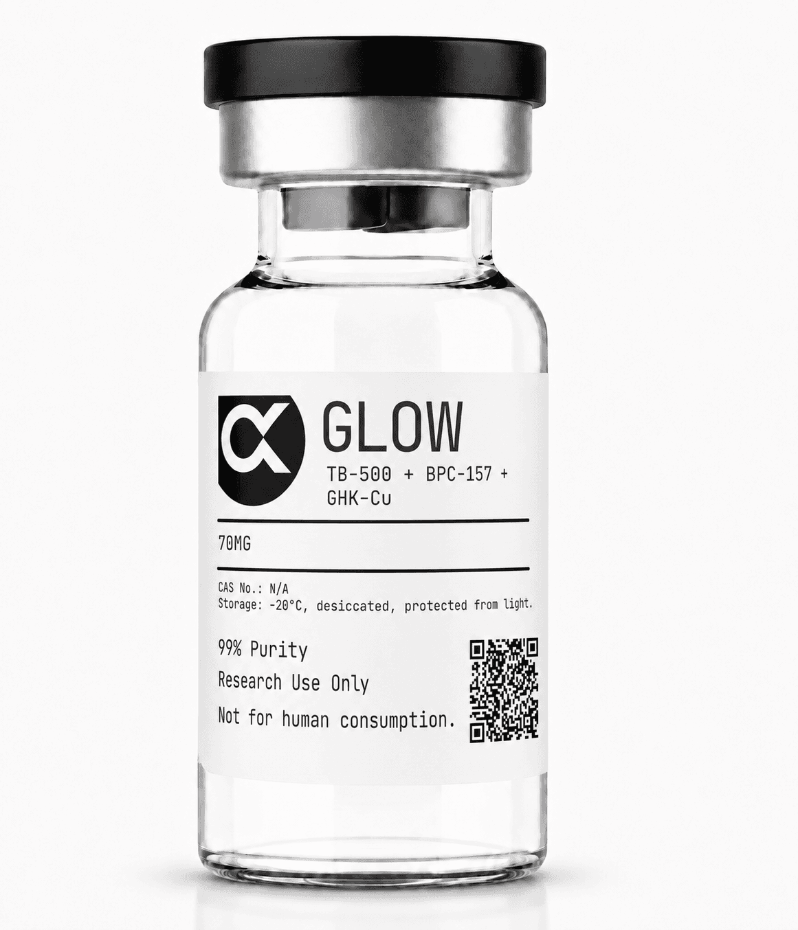 GLOW research peptide blend vial